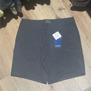 Huk Gray Flat Front Performance Shorts